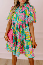 Cleo | Women's Floral Tiered Shirt Dress