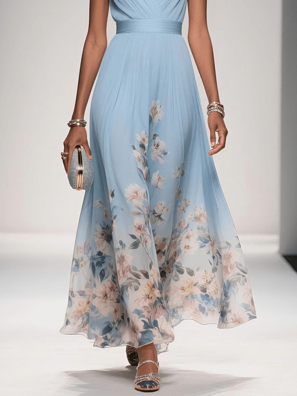 Elara | Women's Floral Print Wedding Guest Dress Elegant