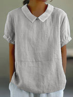 Isla | Women's Short Sleeve Collared Blouse Casual