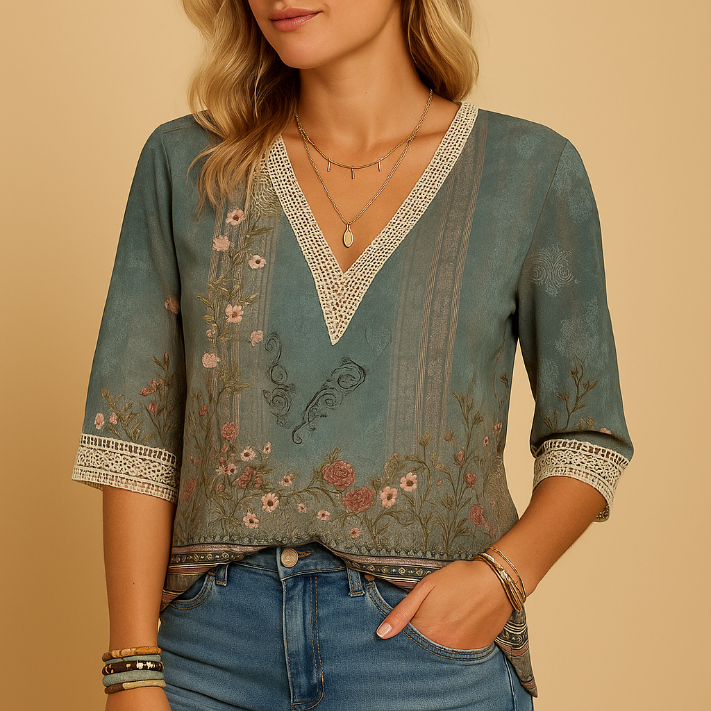 Luna | Women’s Ruffle Blouse Elegant Long Sleeve Top