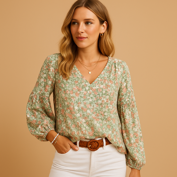 Sienna | Women's Elegant Long Sleeve Satin Blouse