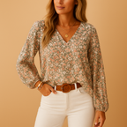 Sienna | Women's Elegant Long Sleeve Satin Blouse