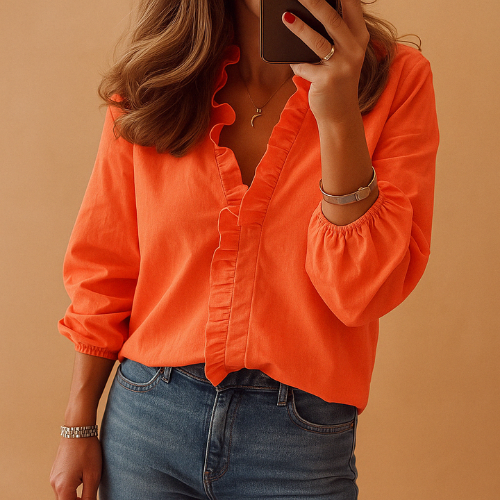 Sanne | Women's Elegant Ruffle Blouse Chic