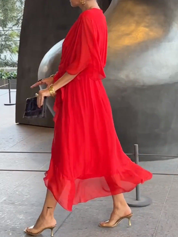 Sienna | Women's V-Neck Chiffon Evening Dress Elegant