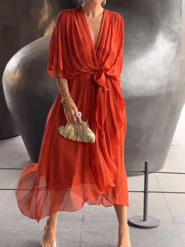 Sienna | Women's V-Neck Chiffon Evening Dress Elegant