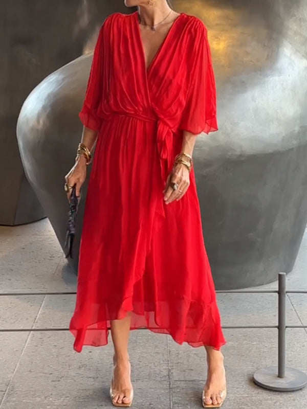 Sienna | Women's V-Neck Chiffon Evening Dress Elegant