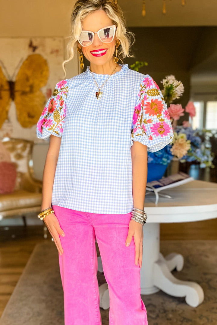 Tahlia | Women's Embroidered Puff Sleeve Blouse