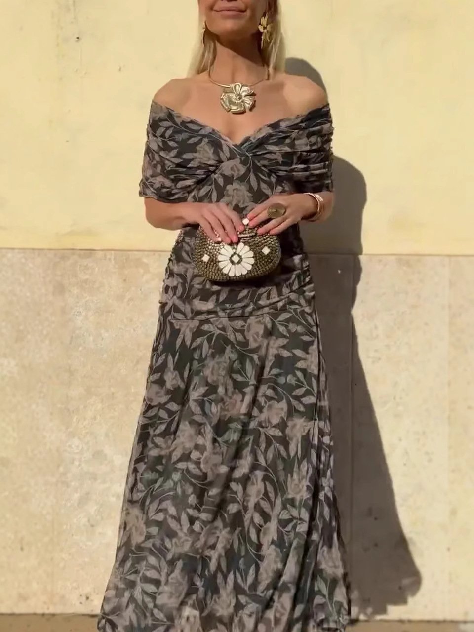 Lennox | Women’s Off-Shoulder Printed Maxi Dress