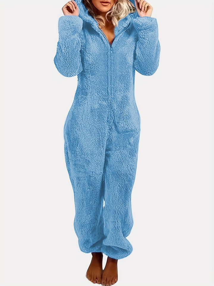Kelsie-Plush Fleece Pyjama Jumpsuit -