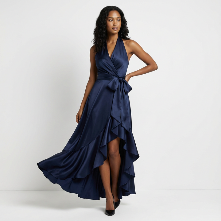 Elaine | Women’s Maxi Wedding Guest Dress Tie Waist Bow