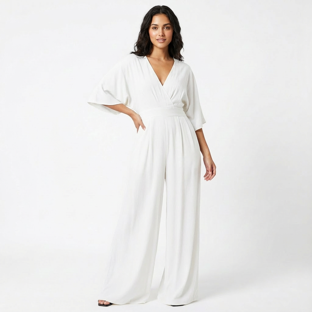 Rosie | Women’s Elegant Wide-Leg Jumpsuit Half Sleeve