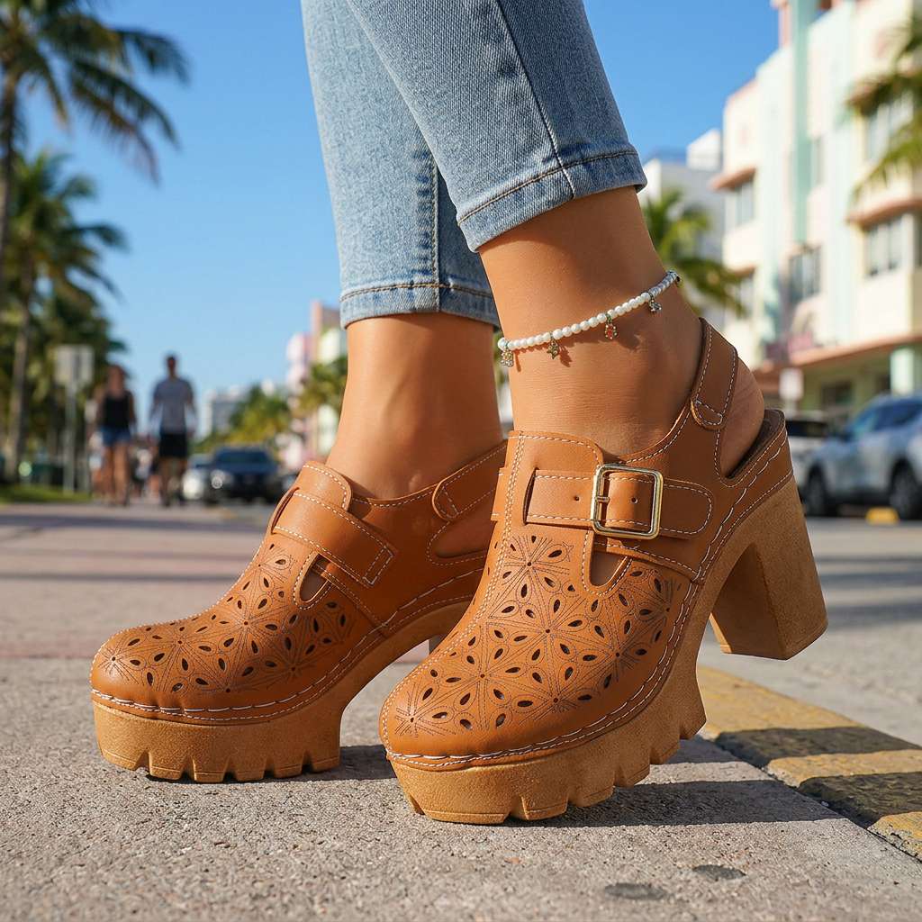 Florian | Women's Platform Cutout Clogs