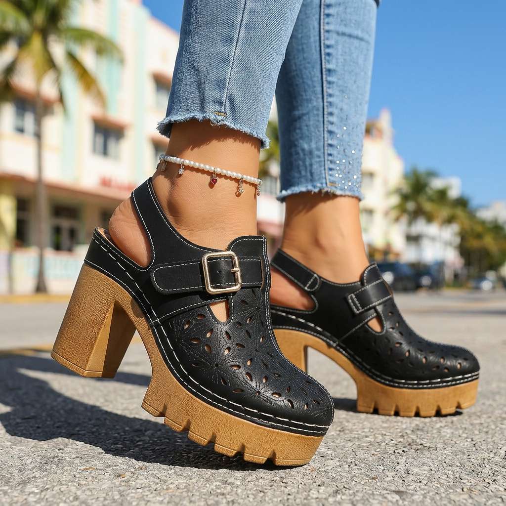 Florian | Women's Platform Cutout Clogs