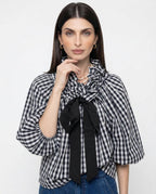 Elara | Women’s Ruffle Collar Bow Tie Blouse