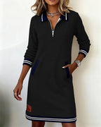 Nola | Women’s Cotton Mini Shirt Dress Zip Pockets