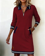 Nola | Women’s Cotton Mini Shirt Dress Zip Pockets