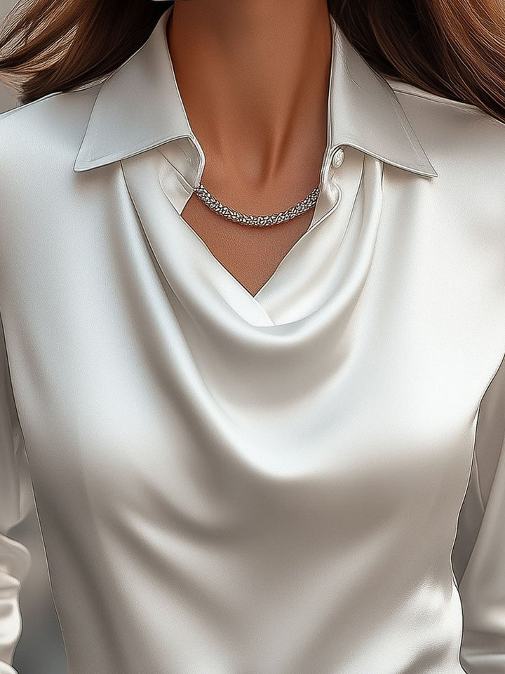 Quinn | Women's Draped Neck Blouse Elegant