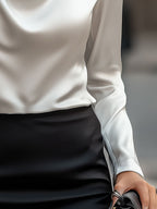 Quinn | Women's Draped Neck Blouse Elegant