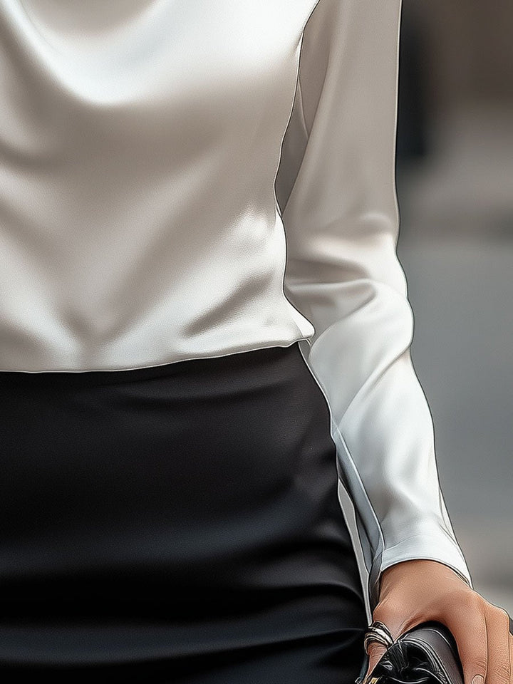 Quinn | Women's Draped Neck Blouse Elegant