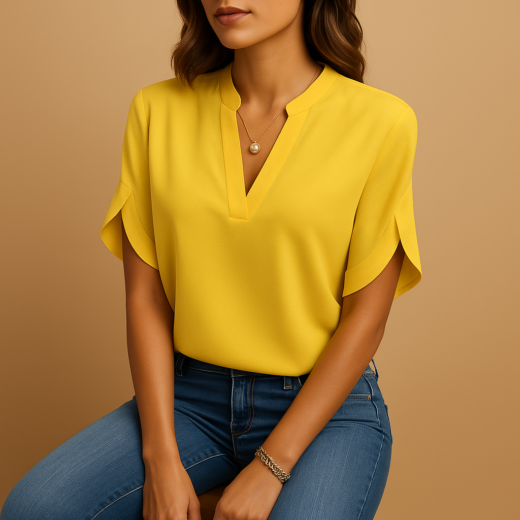 Marlowe | Women's Lightweight Draped V-Neck Blouse