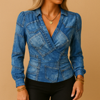Marlowe | Women's Long Sleeve V-Neck Top Casual