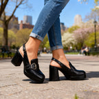 Lourdes | Women's Platform Slingback Loafers