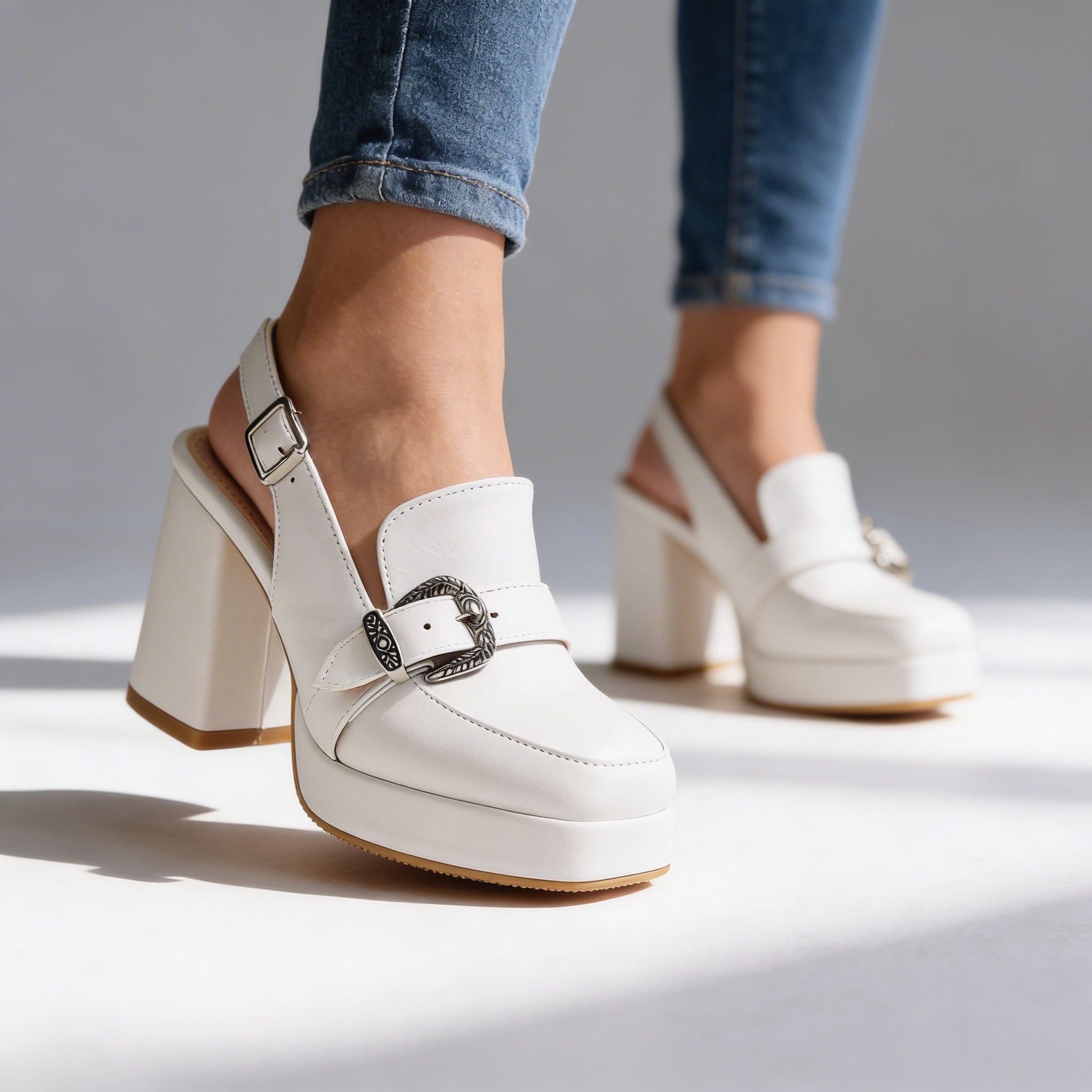 Lourdes | Women's Platform Slingback Loafers