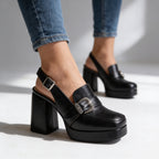 Lourdes | Women's Platform Slingback Loafers