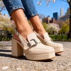 Lourdes | Women's Platform Slingback Loafers