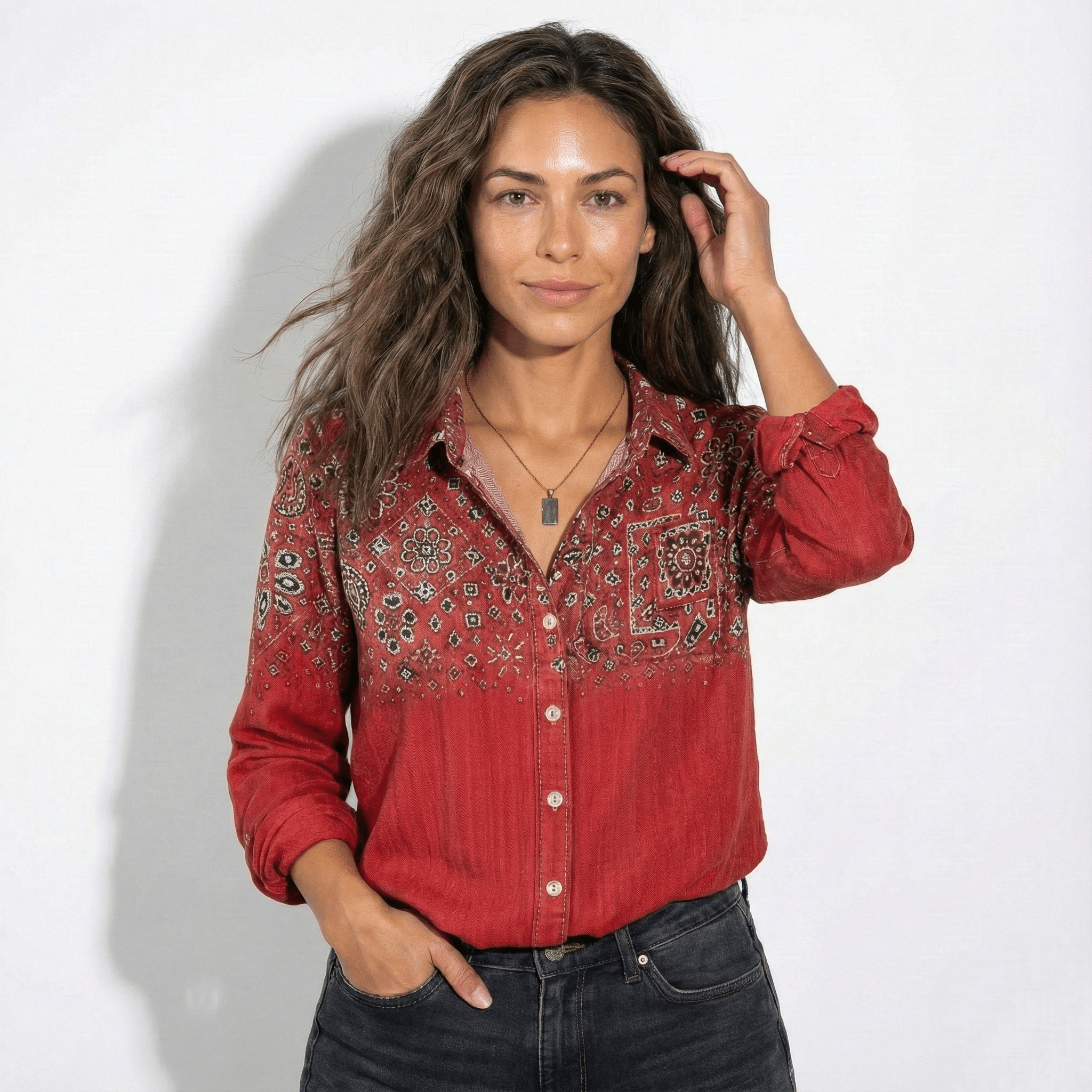 Marlowe | Women's Printed Button-Up Shirt
