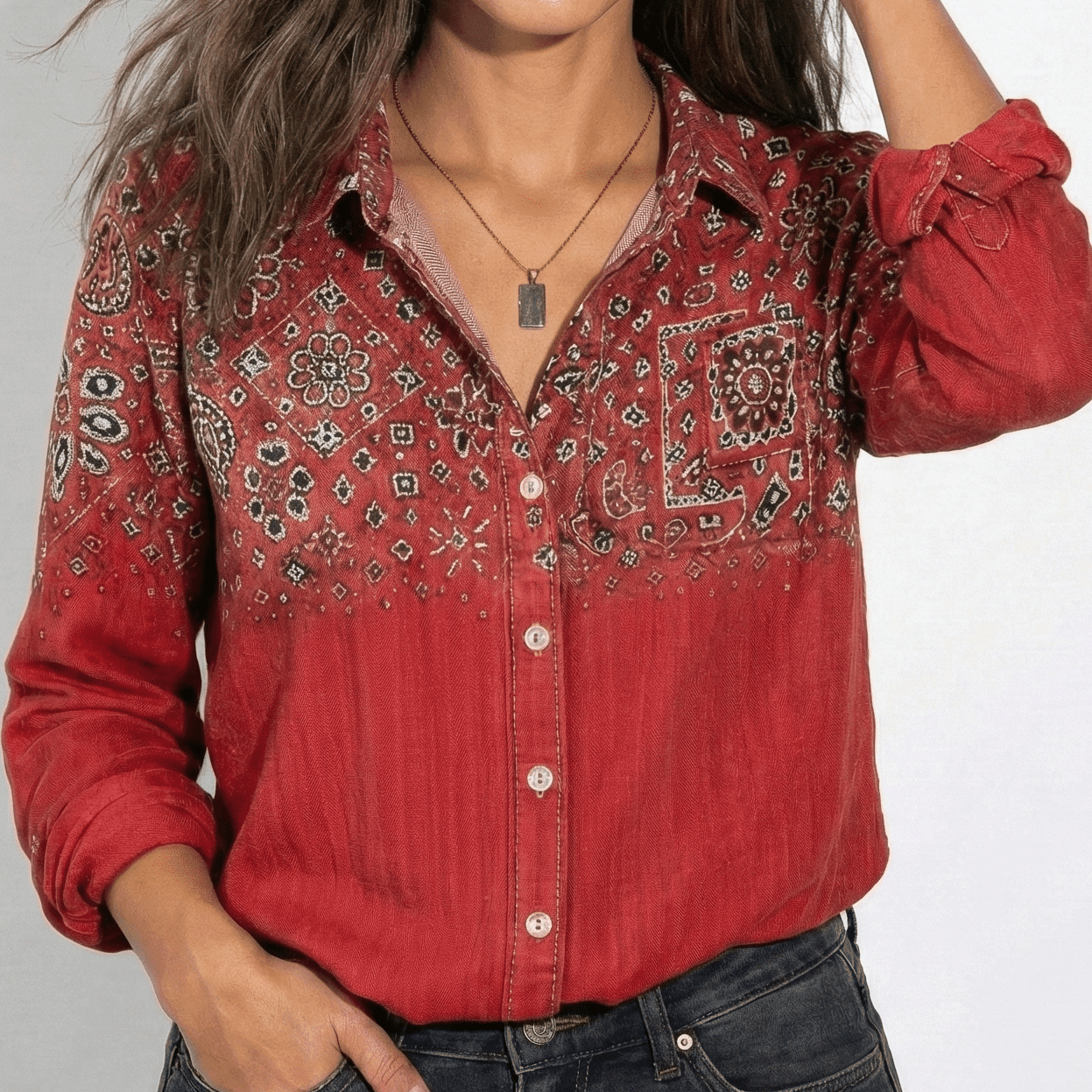 Marlowe | Women's Printed Button-Up Shirt