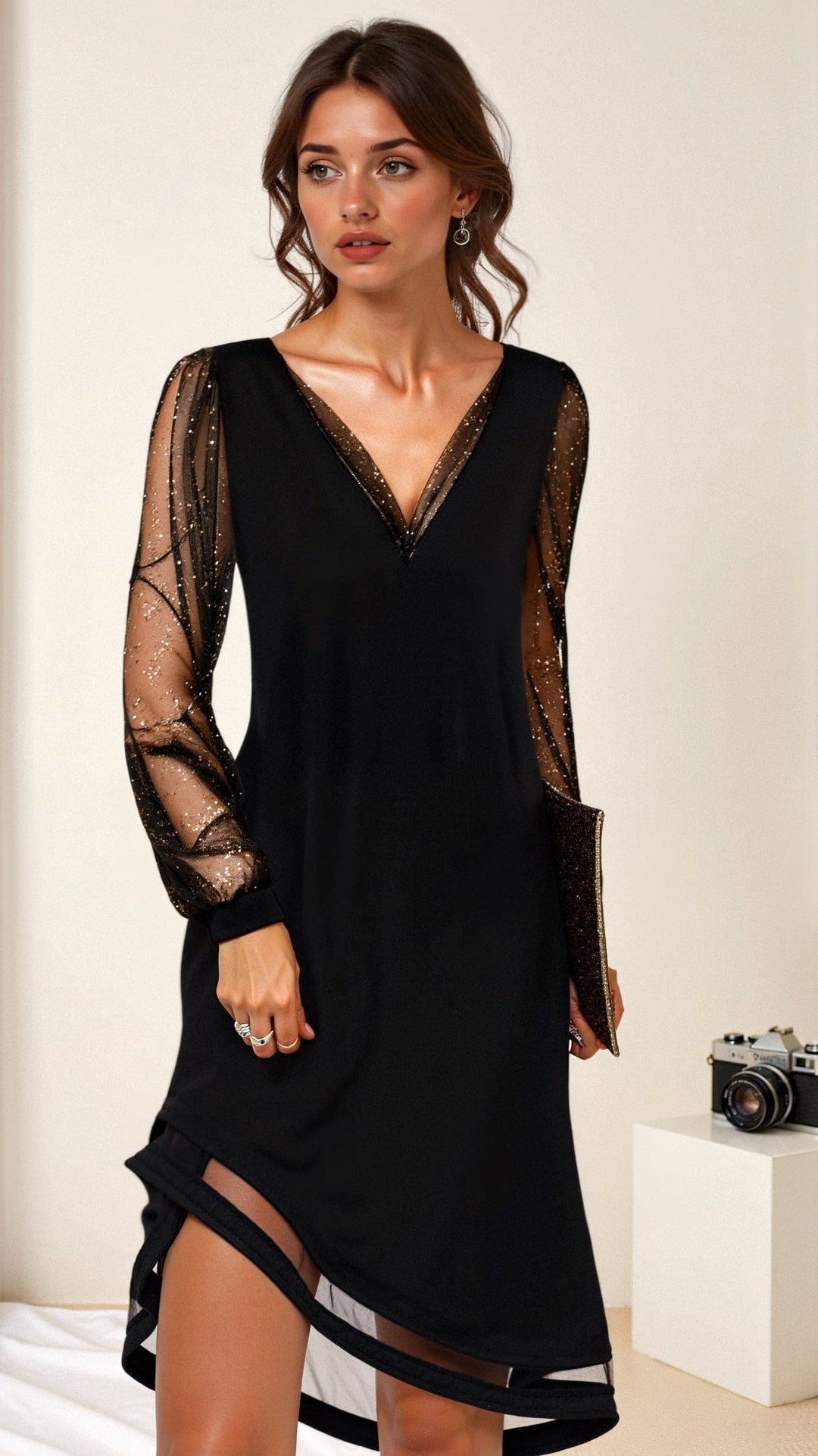 Zara | Women’s Sequined Long Dress Glamorous