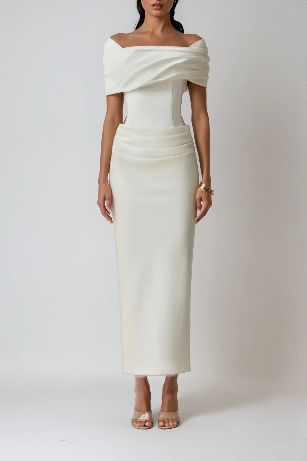 Elise | Women's Ruched Off-Shoulder Maxi Dress