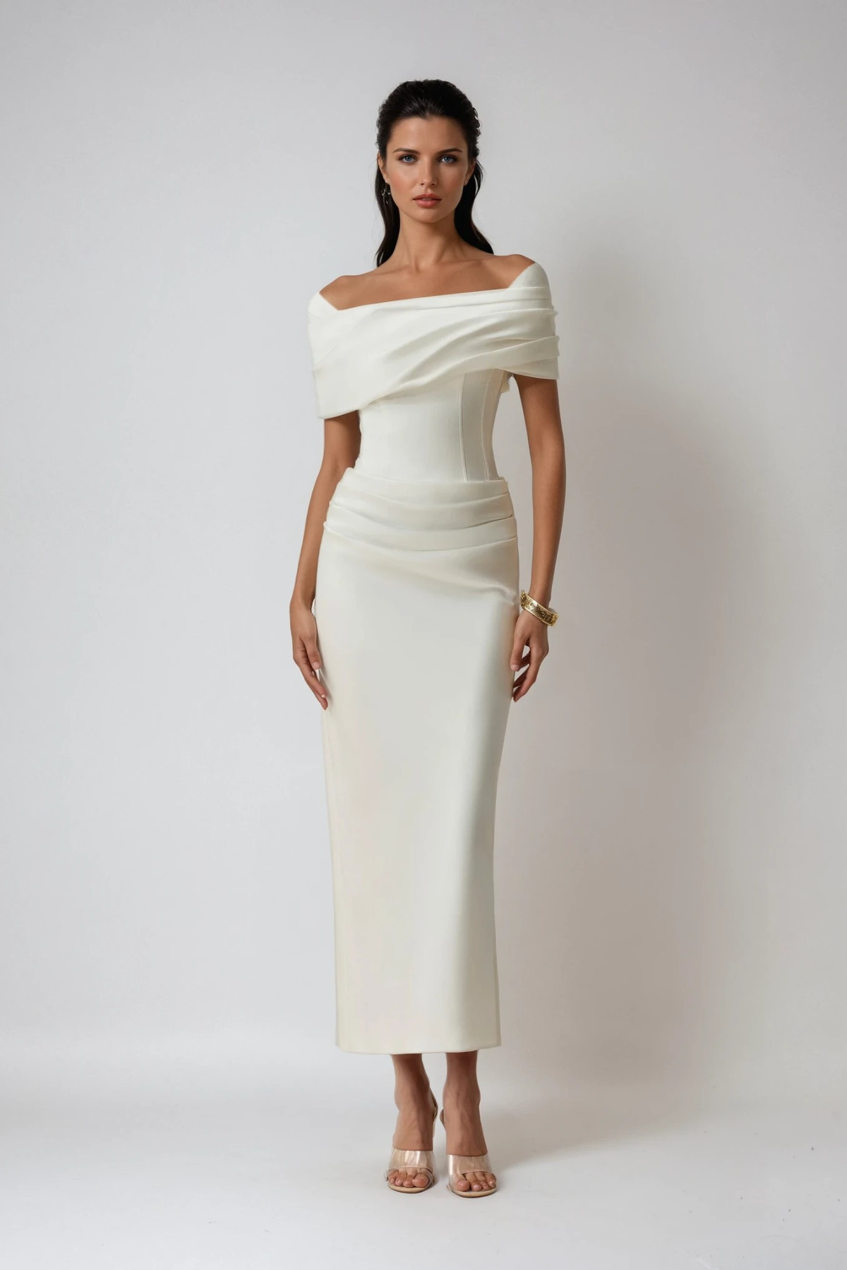 Elise | Women's Ruched Off-Shoulder Maxi Dress