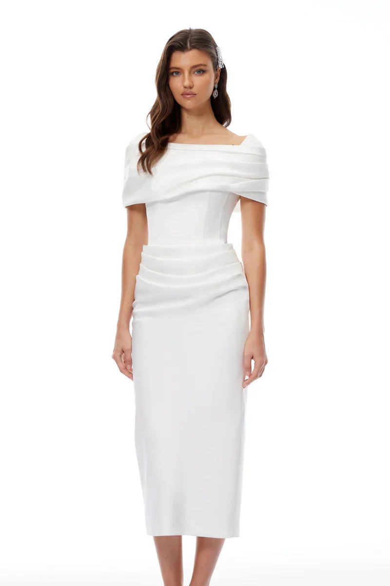 Elise | Women's Ruched Off-Shoulder Maxi Dress
