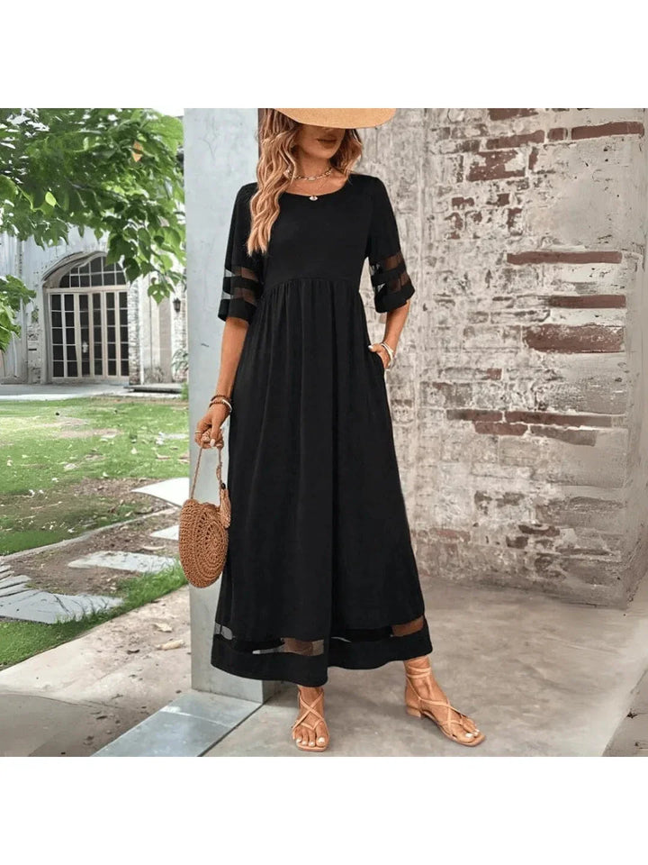 Romy | Women's Sheer Panel Maxi Dress