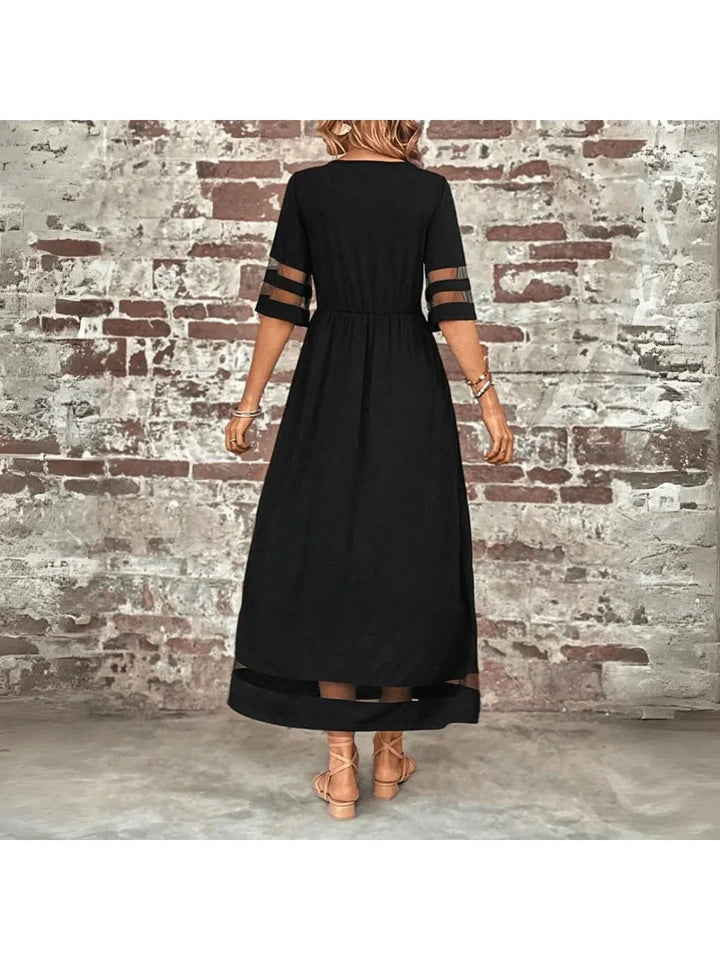 Romy | Women's Sheer Panel Maxi Dress