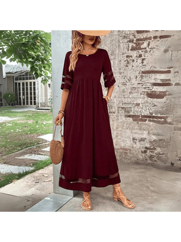 Romy | Women's Sheer Panel Maxi Dress