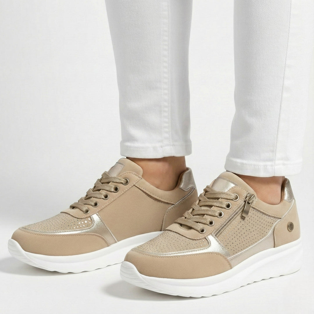 Lennox | Women's Navy Zip-Up Casual Sneakers