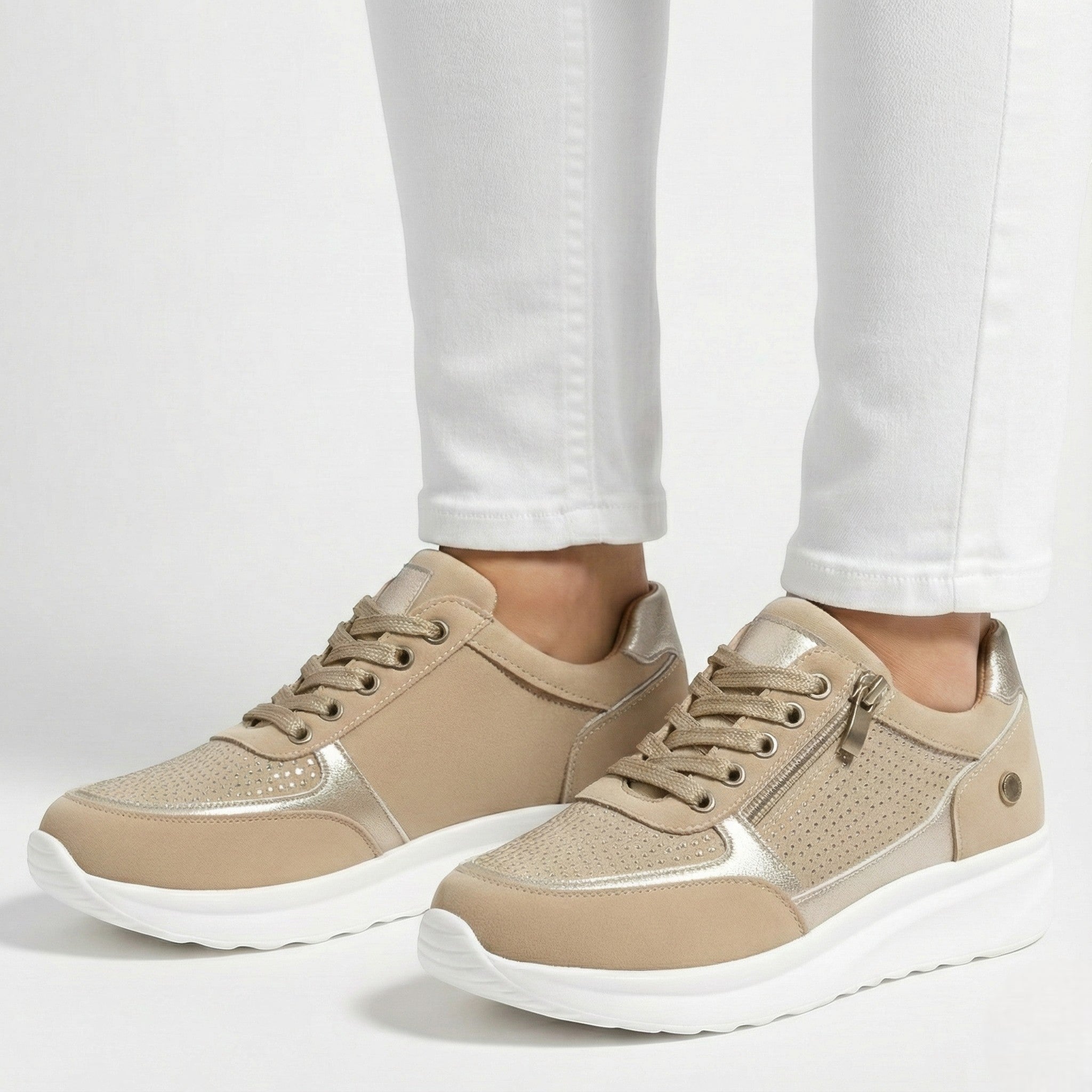 Lennox | Women's Navy Zip-Up Casual Sneakers
