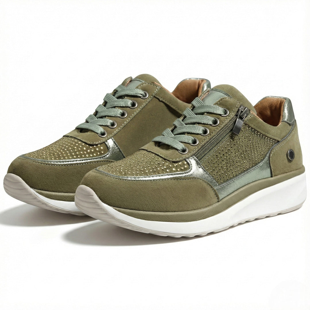 Lennox | Women's Navy Zip-Up Casual Sneakers