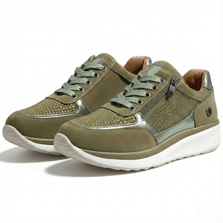 Lennox | Women's Navy Zip-Up Casual Sneakers