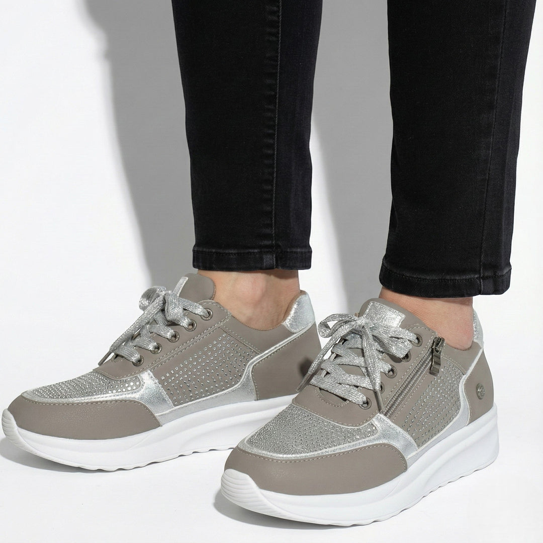 Lennox | Women's Navy Zip-Up Casual Sneakers