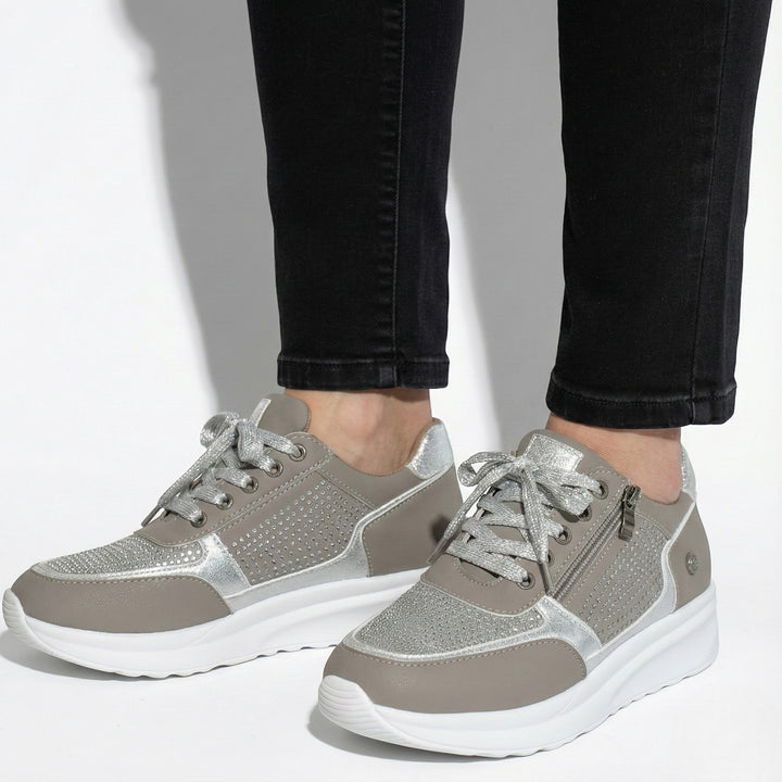Lennox | Women's Navy Zip-Up Casual Sneakers