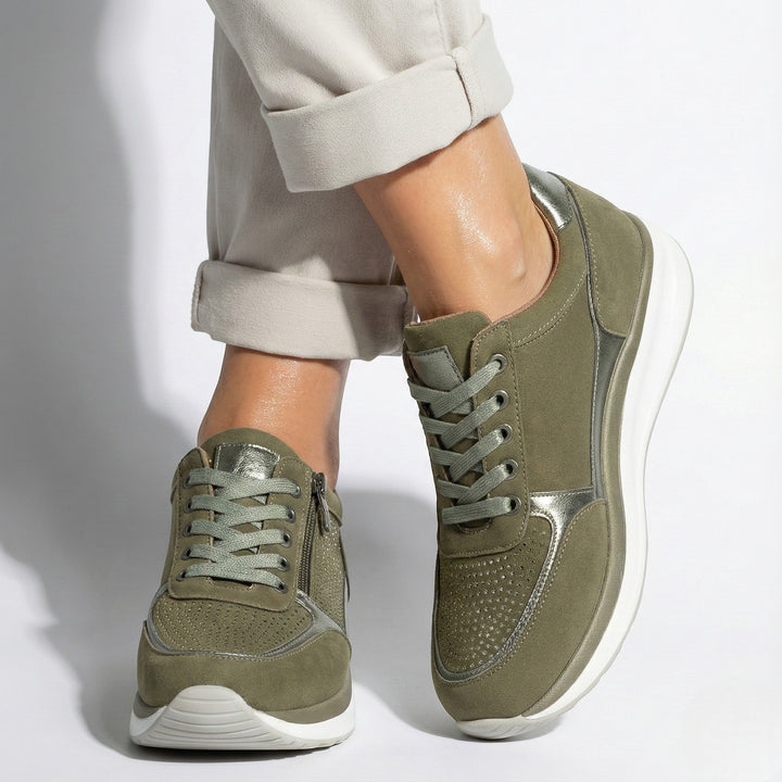 Lennox | Women's Navy Zip-Up Casual Sneakers