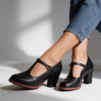Esme | Women's T-Strap Mary Jane Brogue Heels