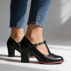Esme | Women's T-Strap Mary Jane Brogue Heels