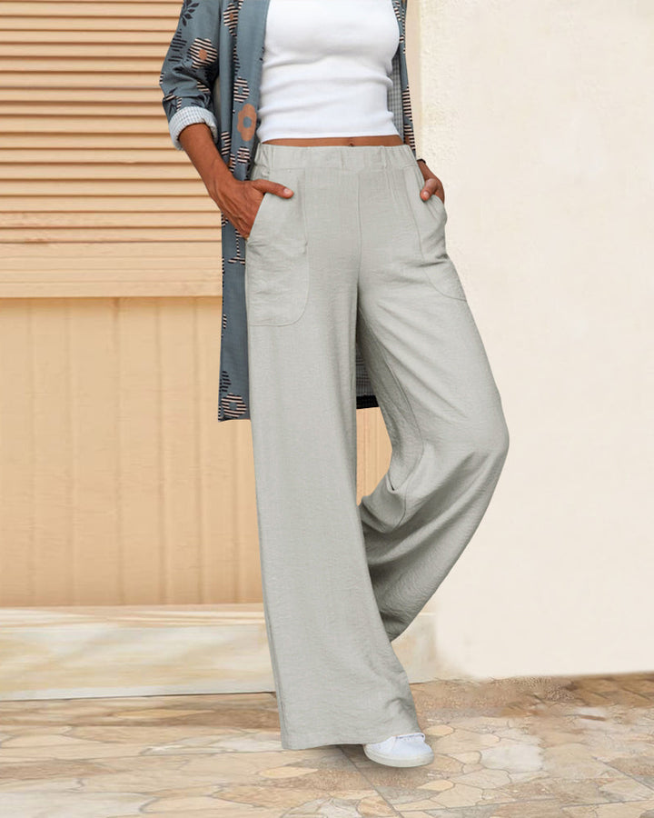Sanne | Women's Straight-Leg Trousers High Waist Casual