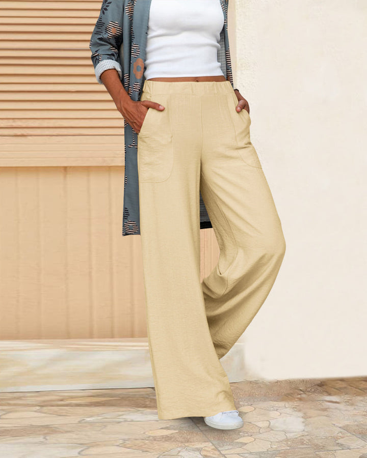 Sanne | Women's Straight-Leg Trousers High Waist Casual