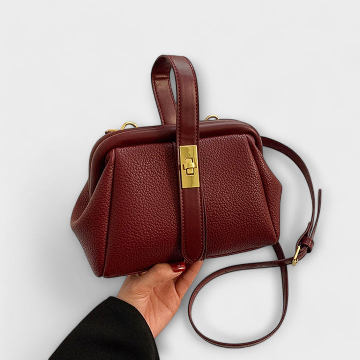 Ivy | Women’s Elegant Brown Mini Handbag with Turn Lock
